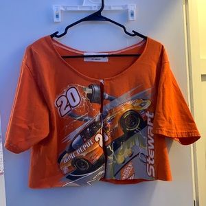 Tie front Neon Racecar T-shirt